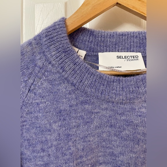 NWOT Raglan- Sleeve Flat-Knit Lavender Sweater - Picture 8 of 8